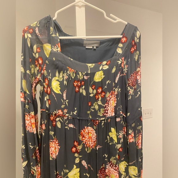 Anthropologie green floral midi - Picture 4 of 9